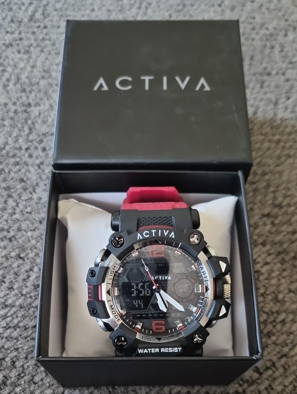 Ativa Red and Black Men's Hybrid Sport Watch 49mm